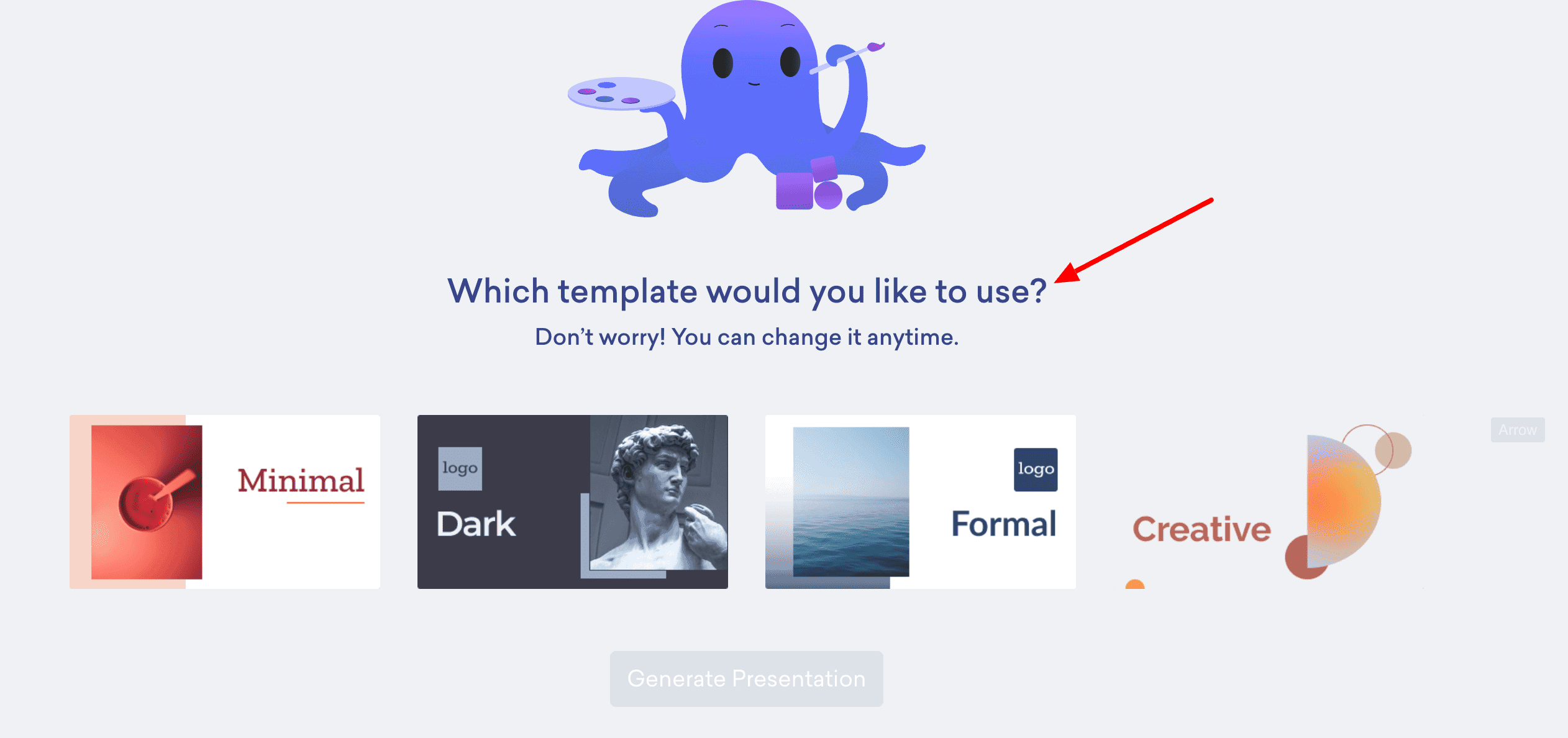 desktopus choosing template