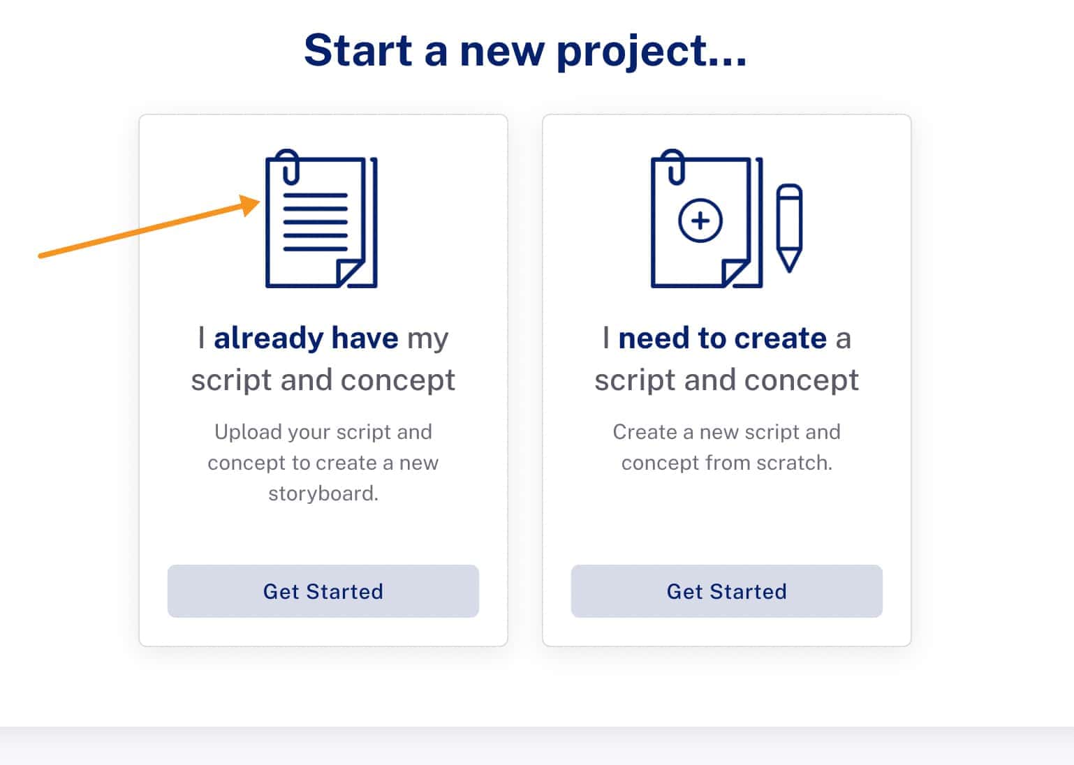 how to upload your own video concepts in Storyboards