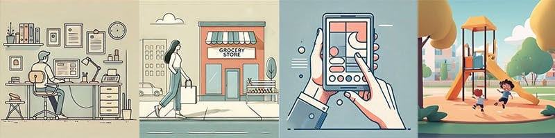 2D flat style storyboard