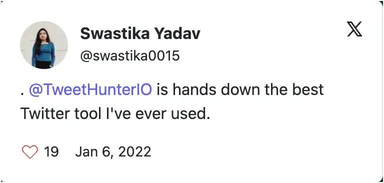 tweet hunter testimonial tweet hunter testimonial