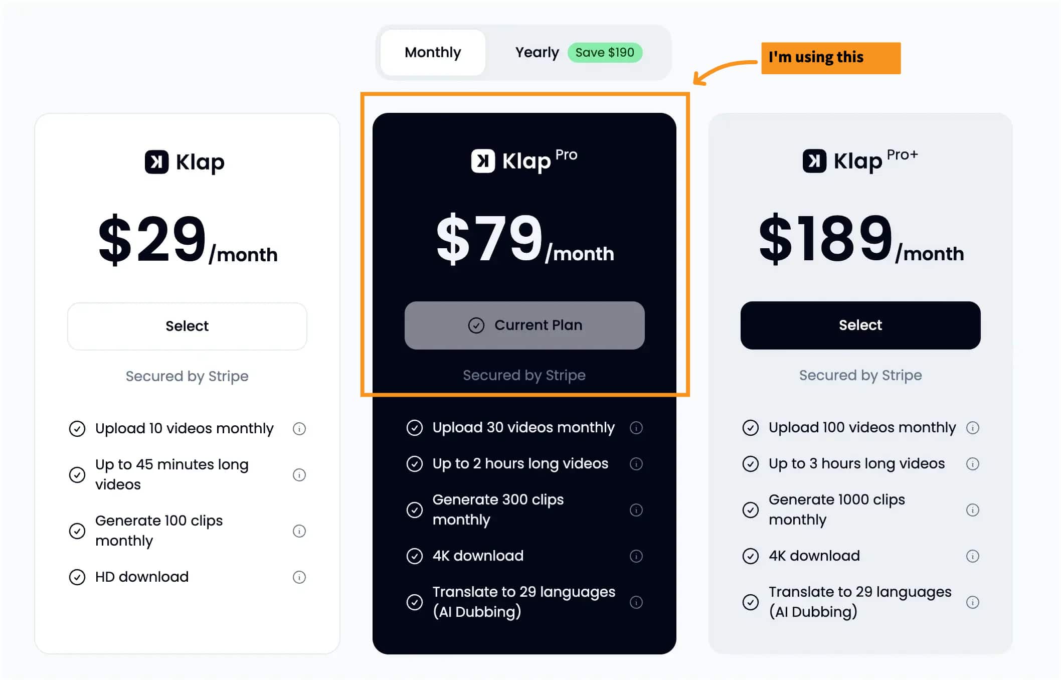 Klap _ Pricing Klap _ Pricing