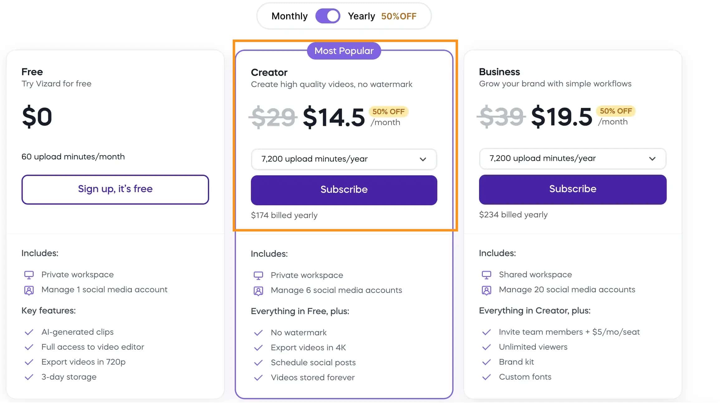 Pricing - vizard ai Pricing - vizard ai